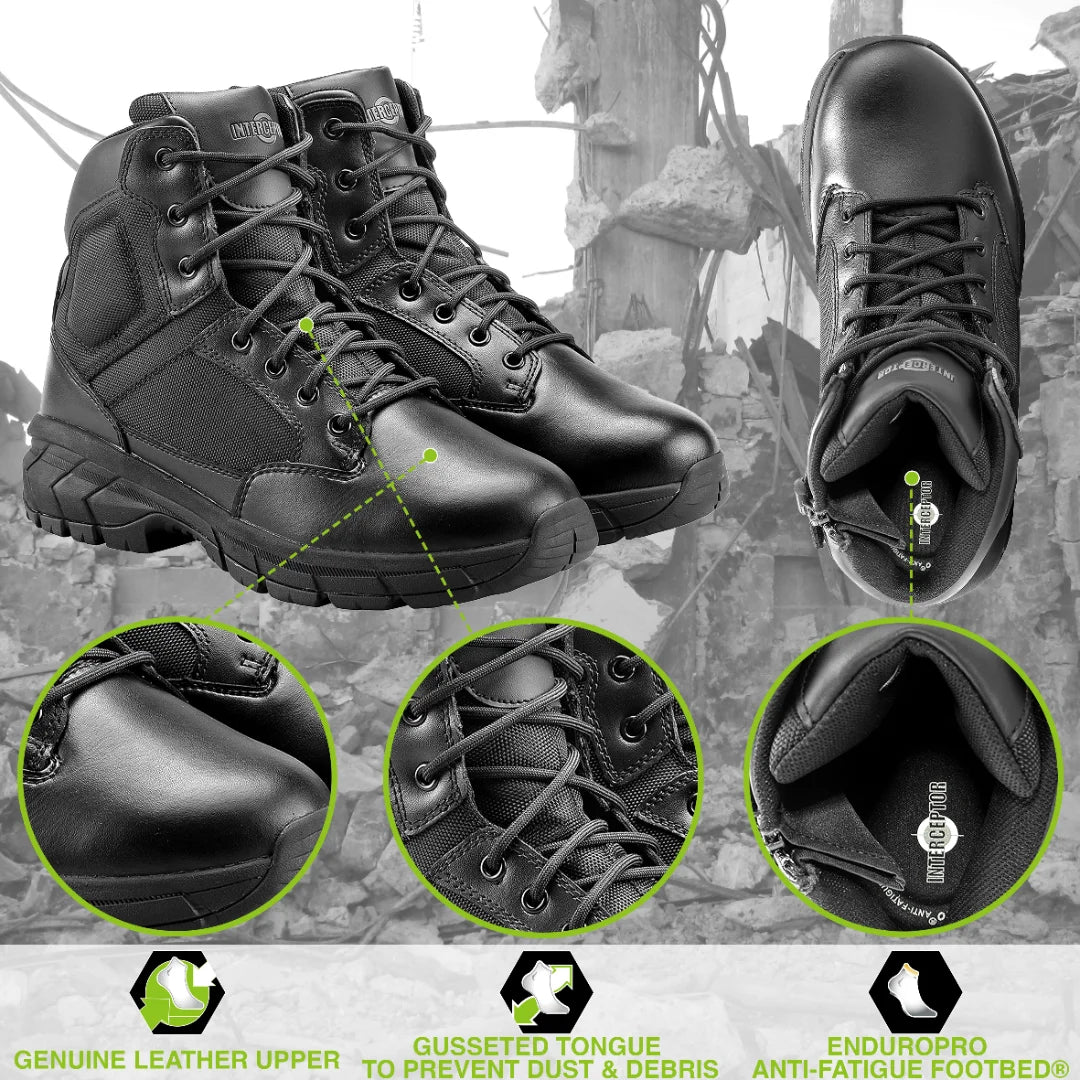 Men'S Guard Zippered 6" Soft Toe Tactical Boots